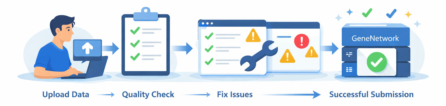 Banner image showing the process flow a user would follow.